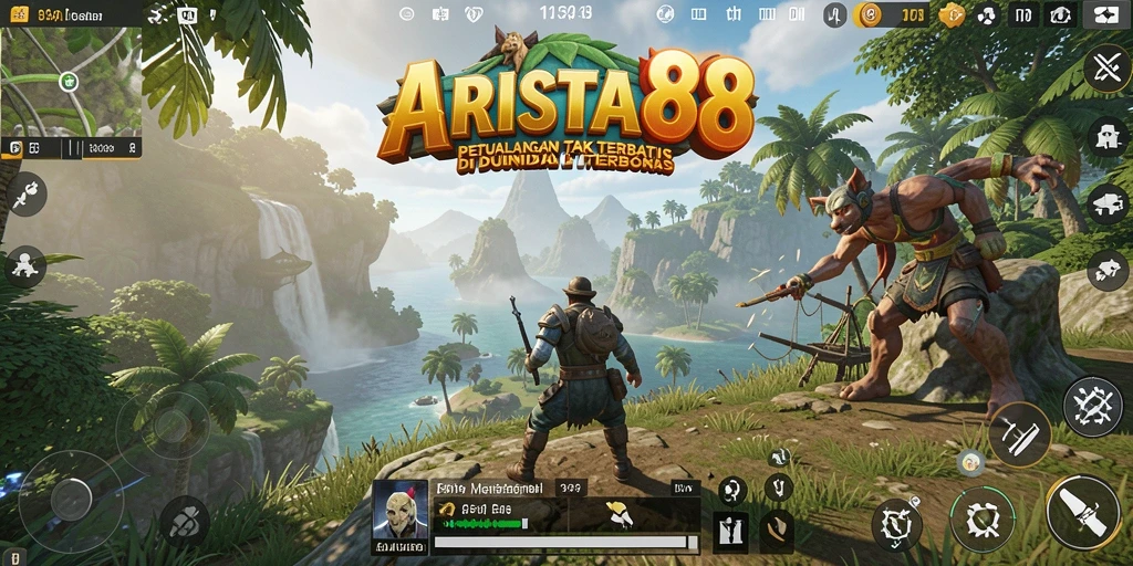 Screenshot gameplay ARISTA88 yang menunjukkan petualangan di dunia terbuka.