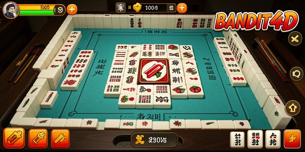 Screenshot gameplay BANDIT4D menampilkan aksi seru permainan Mahjong.