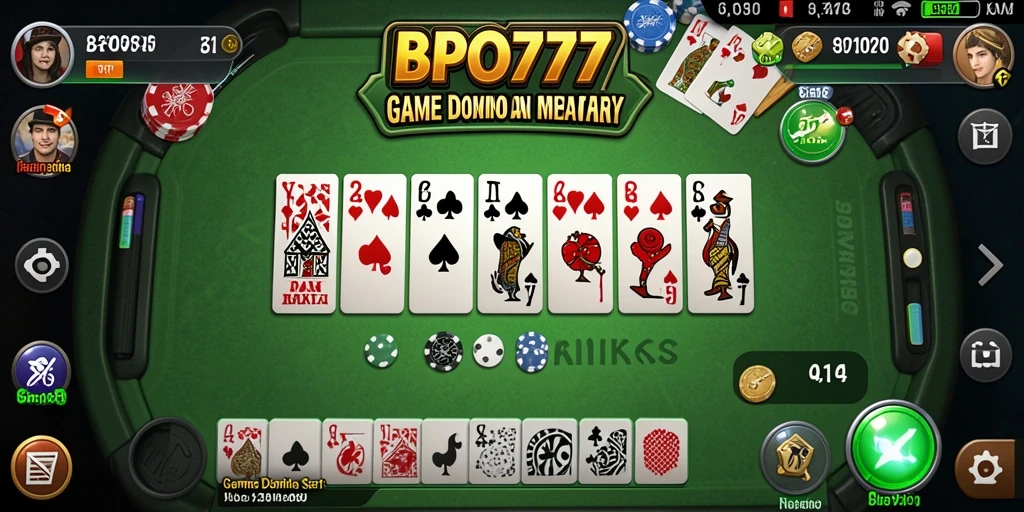 Gameplay seru dan mendebarkan dalam BPO777 saat bermain domino.