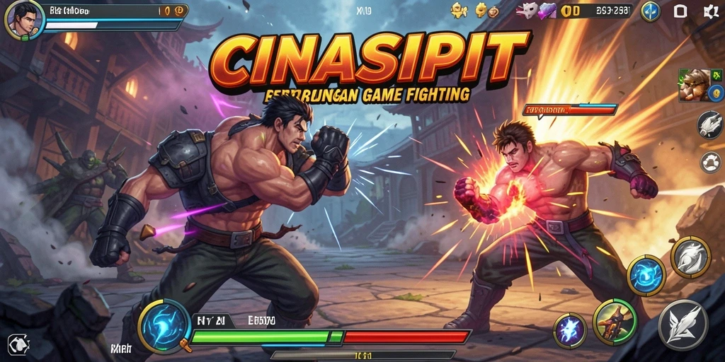 Screenshot gameplay CINASIPIT menampilkan aksi pertarungan yang intens dan mendebarkan.