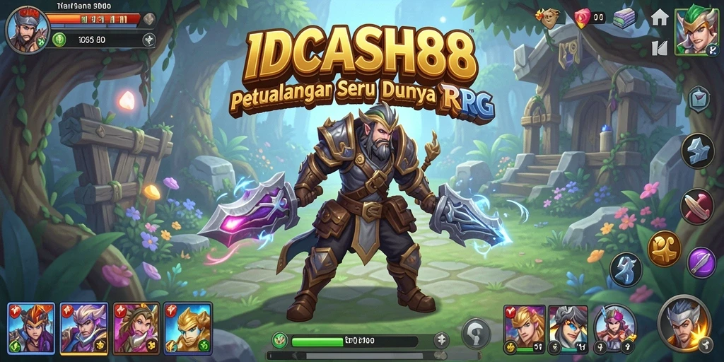 Screenshot utama IDCASH88 menampilkan aksi seru dalam gameplay RPG.