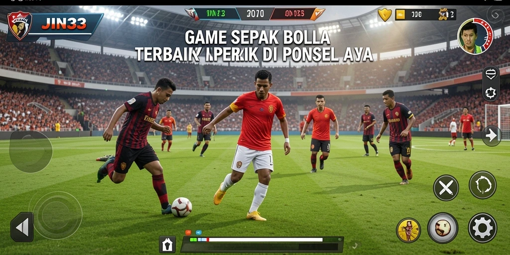 Tampilan gameplay menarik di lapangan sepak bola JIN33.