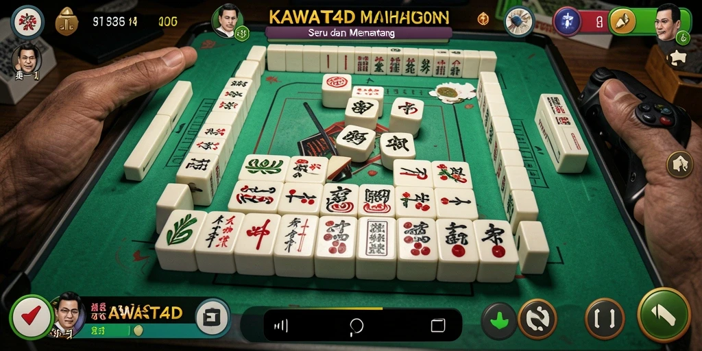 Tampilan gameplay KAWAT4D yang seru dengan desain Mahjong yang menarik.