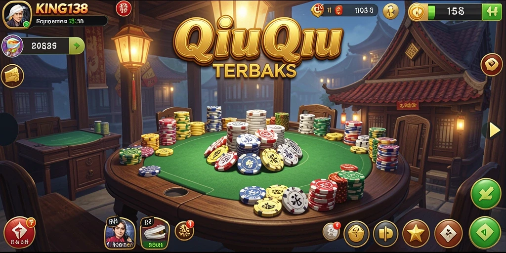 Tangkapan layar KING138 yang menunjukkan gameplay QiuQiu yang mendebarkan.
