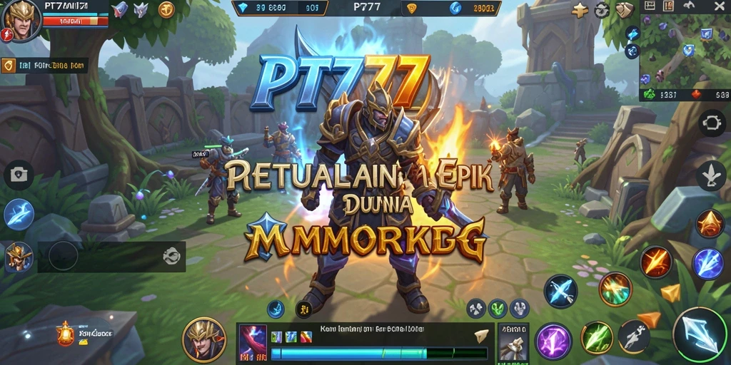 Tangkapan layar PT777 yang menunjukkan aksi seru dalam MMORPG.