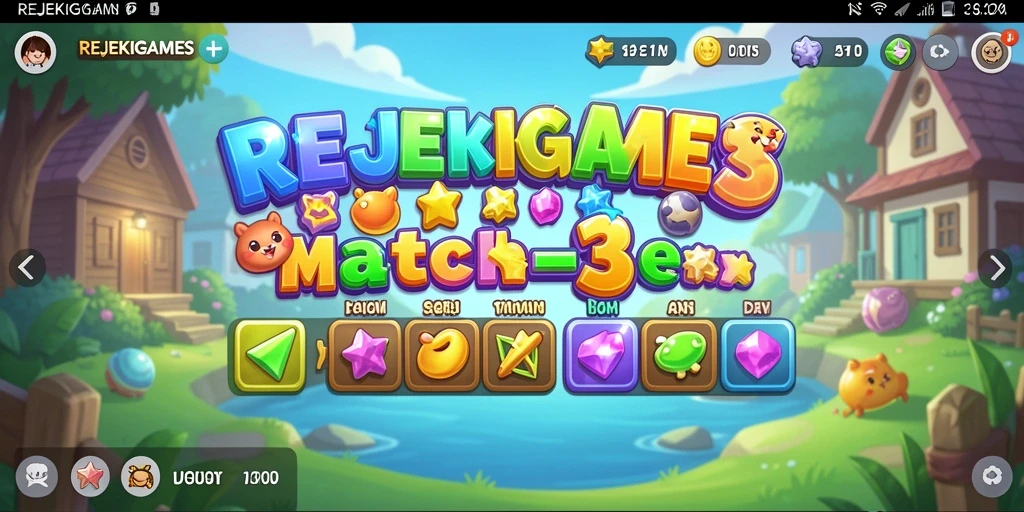 Tampilan gameplay seru dari permainan Match-3 REJEKIGAMES.