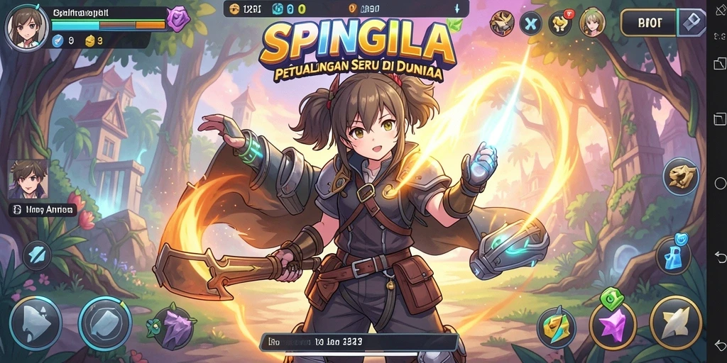 Gameplay SPINGILA menampilkan pertarungan seru dengan karakter anime.